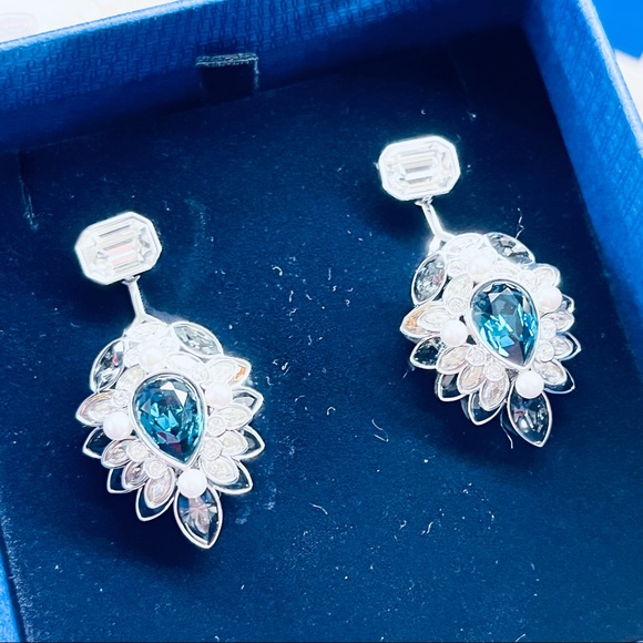 SWAROVSKI EARRINGS PHODIAM PLATED 5239856 DMUL/RHS PE 3.5 CM